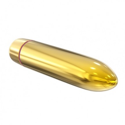 Золотистая вибро-пуля X-Basic Bullet Long Lovetoy с 10 режимами вибрации