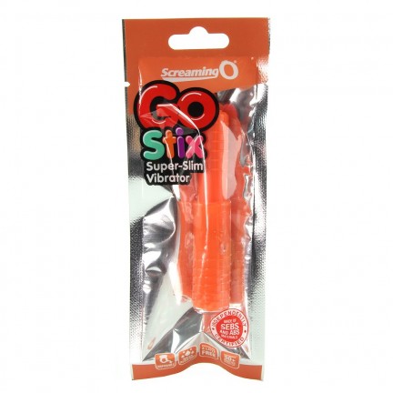 Тонкий карманный вибратор Go Stix мандариновый