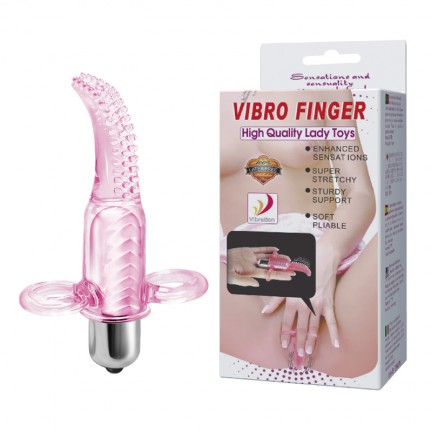 Вибро-насадка на палец Vibro Finger, розовая